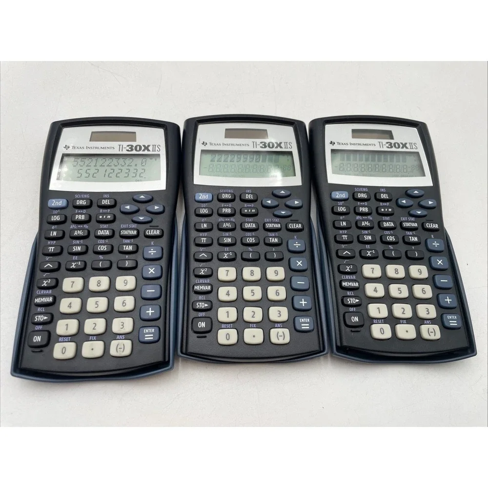 Texas Instruments TI-30X IIS Scientific Calculator Solar-Lot of 3-TESTED WORKS